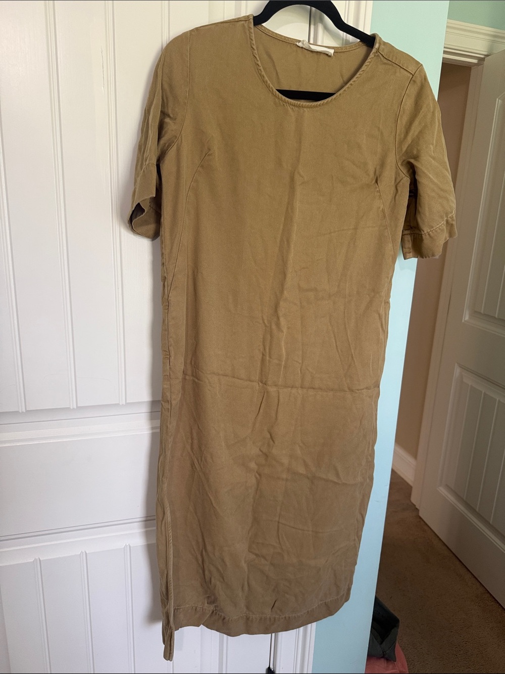 Everlane Tan Short-Sleeve Maxi Dress